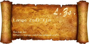 Lange Zsófia névjegykártya