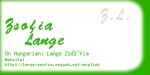 zsofia lange business card